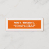 Dünne orange und weiße große GrenzVisitenkarte Mini Visitenkarte (Rückseite)