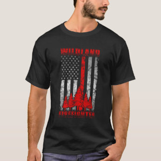 Dünne Red Line American Flag Wildland Feuerwehrman T-Shirt