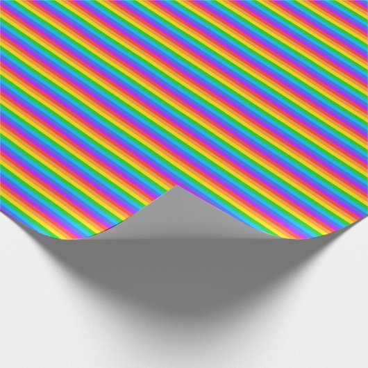 Dünne Regenbogenstreifen Wrapping Paper Geschenkpapier (Ecke)