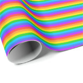 Dünne Regenbogenstreifen Wrapping Paper Geschenkpapier (Rolleneckpunkt)