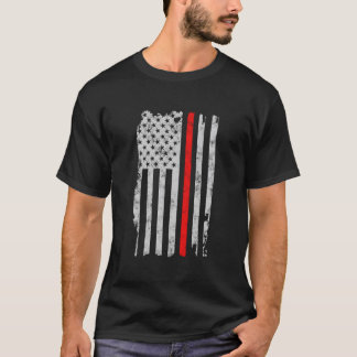 Dünne rote Linie Amerikanische Flagge Patriot Feue T-Shirt