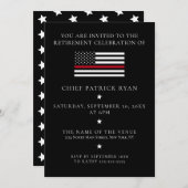 Dünne rote Linie Einladung (Vorne/Hinten)