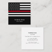 Dünne rote Linie Feuerwehrmann-amerikanische Quadratische Visitenkarte (Vorne/Hinten)