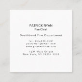 Dünne rote Linie Feuerwehrmann-amerikanische Quadratische Visitenkarte (Rückseite)