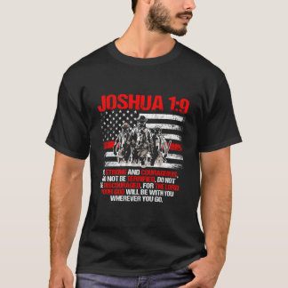 Dünne rote Linie Feuerwehrmann Bibelvers Joshua 19 T-Shirt