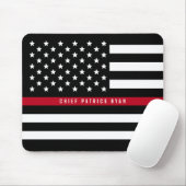 Dünne rote Linie Feuerwehrmann-Flagge addieren Mousepad (Mit Mouse)