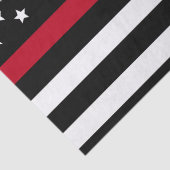 Dünne rote Linie Feuerwehrmann-Flagge addieren Seidenpapier (Detail)