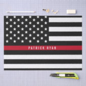 Dünne rote Linie Feuerwehrmann-Flagge addieren Seidenpapier (Handwerk)