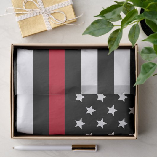 Dünne rote Linie Feuerwehrmann-Flagge addieren Seidenpapier (Geschenk)