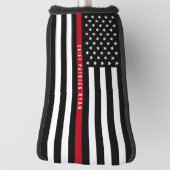 Dünne rote Linie Feuerwehrmann-Flagge-Monogramm Golf Headcover (Rotieren 90)