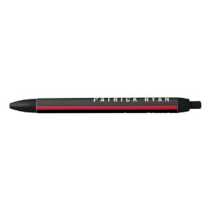 Dünne rote Linie Feuerwehrmann mit Monogramm Kugelschreiber