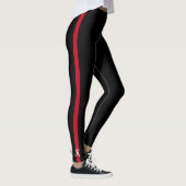 Dünne rote Linie Feuerwehrmann-Monogramm-Initiale Leggings (Rechts)
