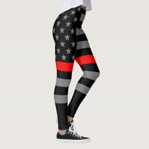 Dünne rote Linie grafische Mode der amerikanische Leggings