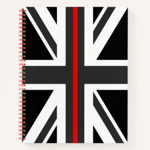 Dünne rote Linie Großbritannien-Flagge Notizblock