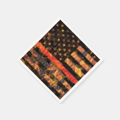 Dünne rote Linie und Flammen Serviette (Ecke)