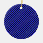 Dünne schwarze und blaue Diagonalstreifen Keramikornament (Vorne)