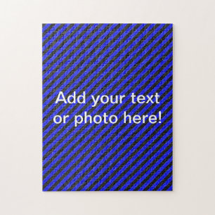 Dünne schwarze und blaue Diagonalstreifen Puzzle