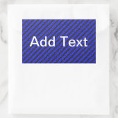 Dünne schwarze und blaue Diagonalstreifen Rechteckiger Aufkleber (Tasche)