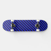 Dünne schwarze und blaue Diagonalstreifen Skateboard (Horizontal)