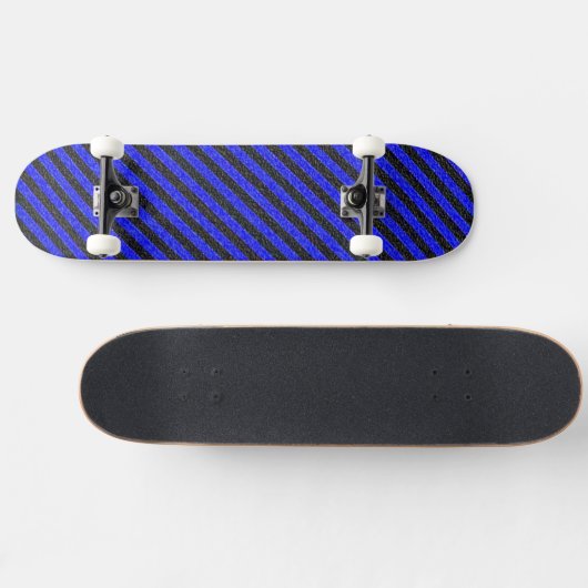 Dünne schwarze und blaue Diagonalstreifen Skateboard (Horizontal)