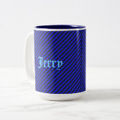 Dünne schwarze und blaue Streifen Zweifarbige Tasse (Vorderseite Links)