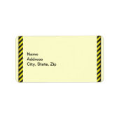 Dünne schwarze und gelbe Diagonalstreifen Adressaufkleber (Vorne)