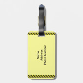 Dünne schwarze und gelbe Diagonalstreifen Gepäckanhänger (Rückseite vertikal)