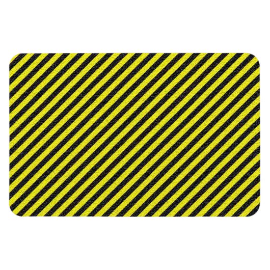 Dünne schwarze und gelbe Diagonalstreifen Magnet (Horizontal)