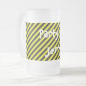 Dünne schwarze und gelbe Diagonalstreifen Mattglas Bierglas (Vorderseite Links)