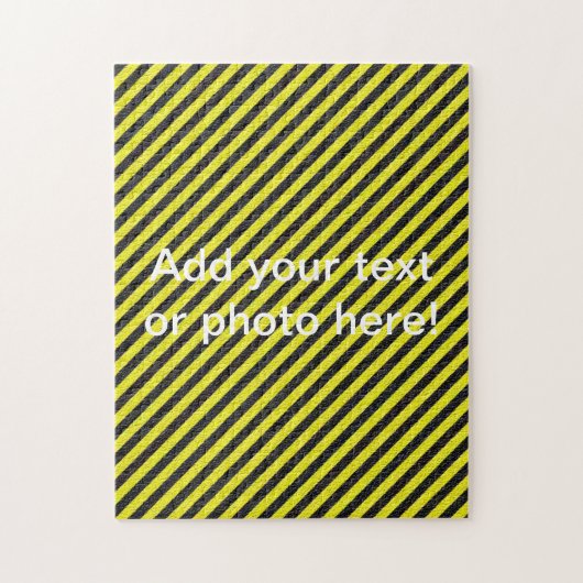 Dünne schwarze und gelbe Diagonalstreifen Puzzle (Vertikal)