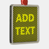 Dünne schwarze und gelbe Diagonalstreifen Silbernes Ornament (Rechts)