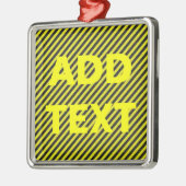 Dünne schwarze und gelbe Diagonalstreifen Silbernes Ornament (Links)