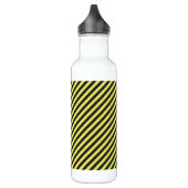 Dünne schwarze und gelbe Diagonalstreifen Trinkflasche (Links)