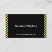 Dünne schwarze und gelbe Diagonalstreifen Visitenkarte (Rückseite)