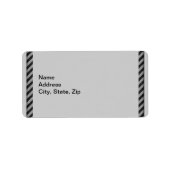 Dünne schwarze und graue Diagonalstreifen Adressaufkleber (Vorne)