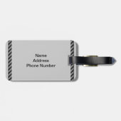 Dünne schwarze und graue Diagonalstreifen Gepäckanhänger (Rückseite horizontal)