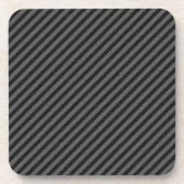 Dünne schwarze und graue Diagonalstreifen Getränkeuntersetzer (Vorderseite)