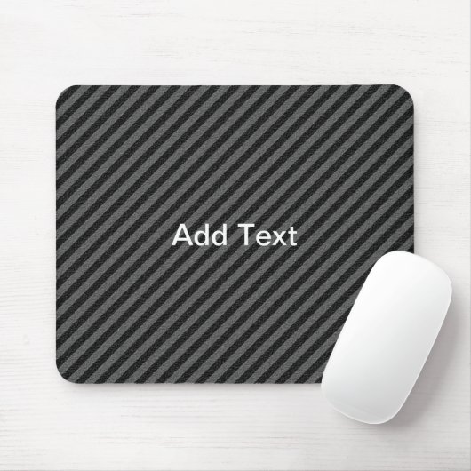 Dünne schwarze und graue Diagonalstreifen Mousepad (Mit Mouse)