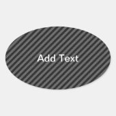 Dünne schwarze und graue Diagonalstreifen Ovaler Aufkleber (Vorderseite)