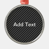 Dünne schwarze und graue Diagonalstreifen Silbernes Ornament (Vorne)