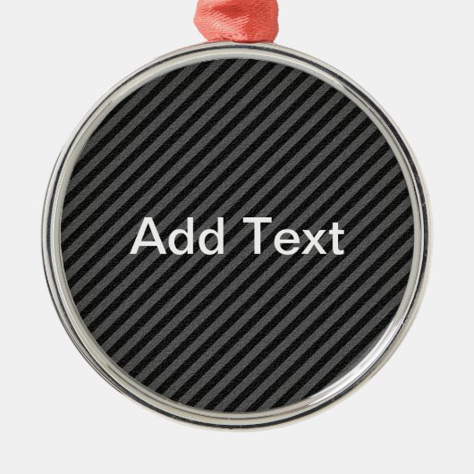 Dünne schwarze und graue Diagonalstreifen Silbernes Ornament (Vorne)