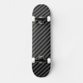 Dünne schwarze und graue Diagonalstreifen Skateboard (Vorderseite)