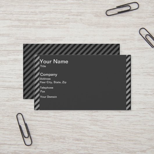 Dünne schwarze und graue Diagonalstreifen Visitenkarte (Vorderseite/Rückseite Beispiel)
