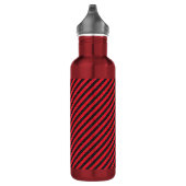 Dünne schwarze und rote Diagonalstreifen Edelstahlflasche (Rechts)