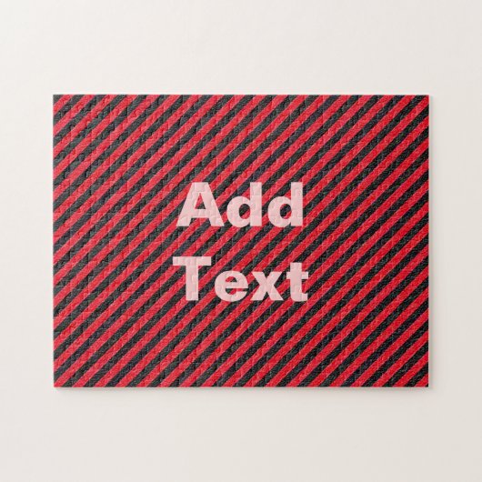 Dünne schwarze und rote Diagonalstreifen Puzzle (Horizontal)