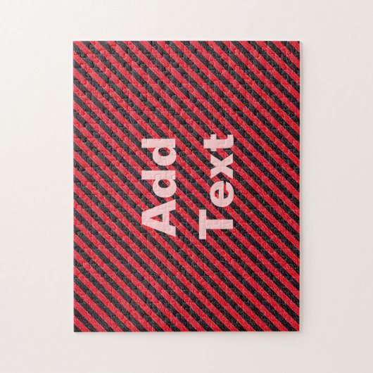 Dünne schwarze und rote Diagonalstreifen Puzzle (Vertikal)