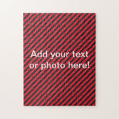 Dünne schwarze und rote Diagonalstreifen Puzzle (Vertikal)