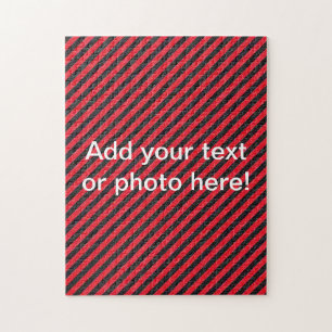 Dünne schwarze und rote Diagonalstreifen Puzzle