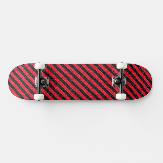 Dünne schwarze und rote Diagonalstreifen Skateboard (Horizontal)