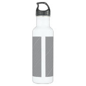 Dünne schwarze und weiße Streifen | Retro-Stilvorl Edelstahlflasche (Rückseite)